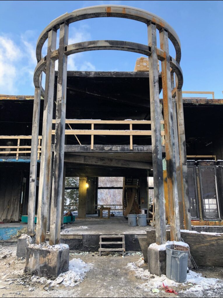 Sablage au jet de la suie sur béton après un incendie (5)