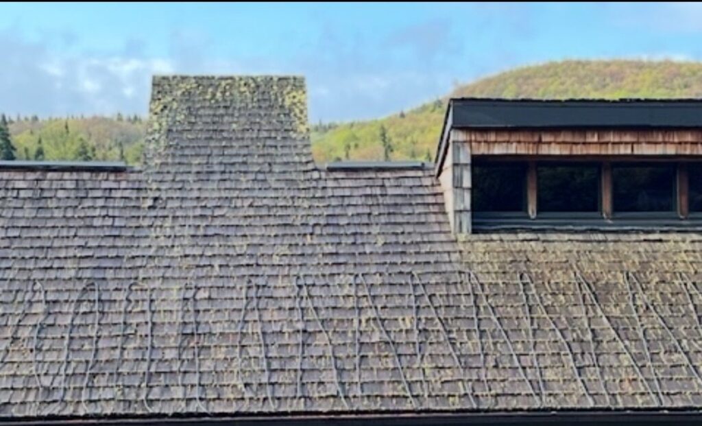 Nettoyage d’une toiture en bardeaux de cèdre (2)